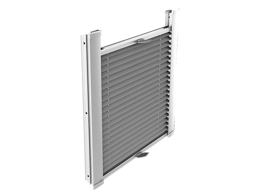 Pleated blind UNO with additional skylight guide rails and cable